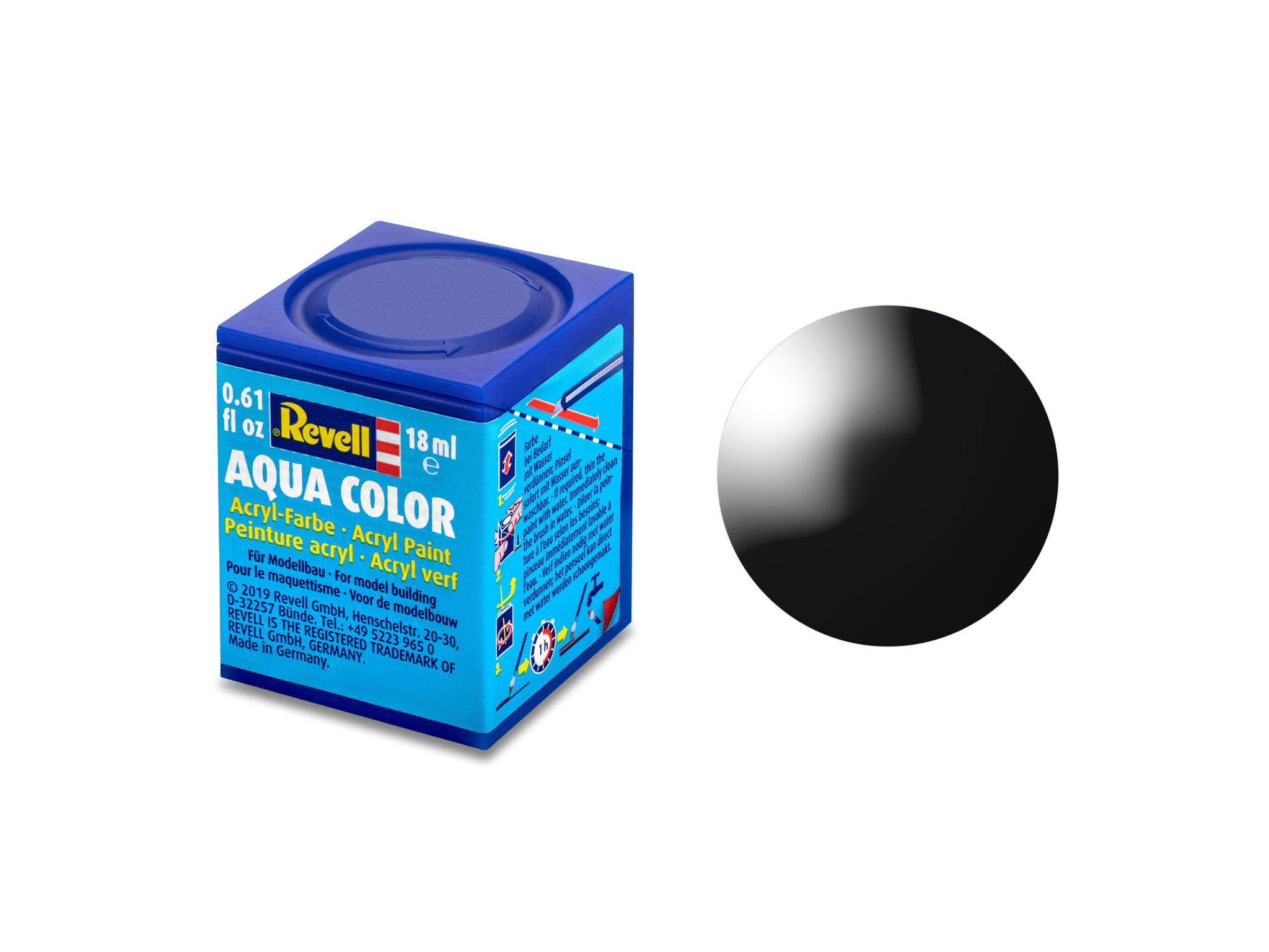 064-36107 - schwarz, glänzend RAL 9005 Aqua Color 18 ml